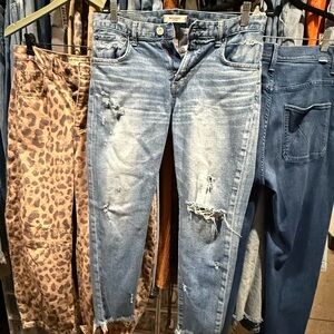 Moussy Blue Boyfriend Jeans Distressed Casual